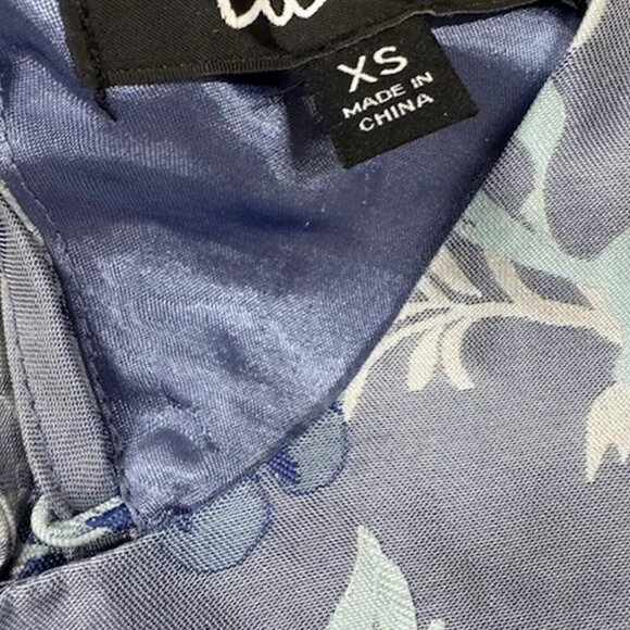 NWT Lulus Royal To Be Light Blue Floral Jacquard Ruffled Skater Dress - Picture 7 of 9